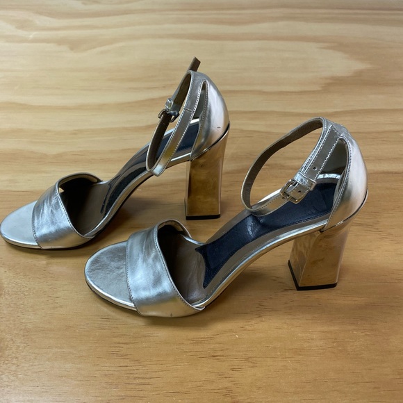 Marni silver leather strap mirrored block heel with ankle strap • size: 39 - Picture 3 of 7